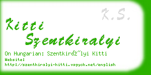 kitti szentkiralyi business card